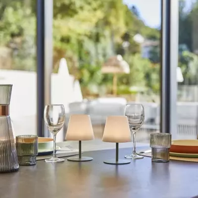 Set de lampes de table sans fil - LUMISKY TWINS Olive - H16cm