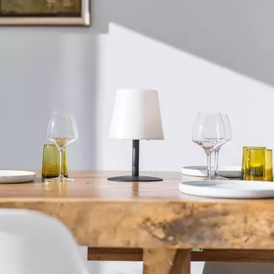 Lampe de table sans fil LUMISKY Standy Mini Dark - Éclairage LED chaud et blanc - H25cm