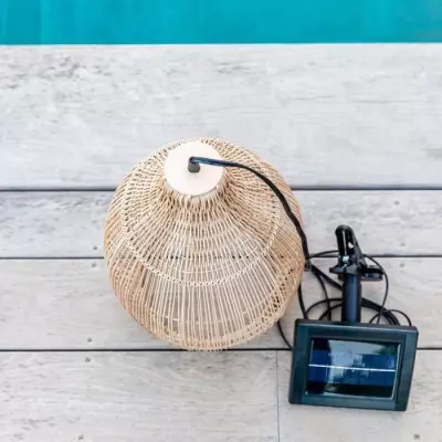Suspension solaire LUMISKY - HOLIDAY - H42 cm - Style bohème naturel - LED blanc chaud