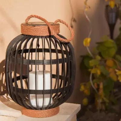 Lanterne solaire décorative - LUMISKY - FIDJY - H30 cm - Effet bougie - LED chaud