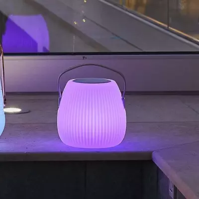 Lampe enceinte Bluetooth sans fil LUMISKY - Mini May Play - Ambiance LED multicolore - H23 cm