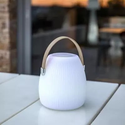 Lampe enceinte Bluetooth sans fil LUMISKY - Mini May Play - Ambiance LED multicolore - H23 cm