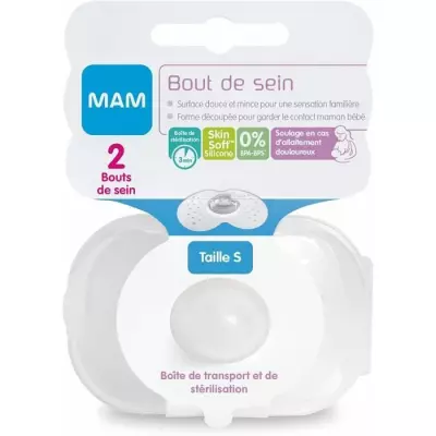 Protections mamelons silicone taille S - Lot de 2