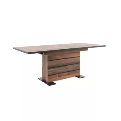 Table extensible Boisé Old Style et noir MANHATTAN - L 160-200 cm