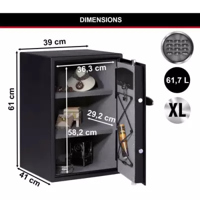 Coffre-Fort Haute Sécurité - MASTER LOCK - Combinaison Électronique - Large 61,7L