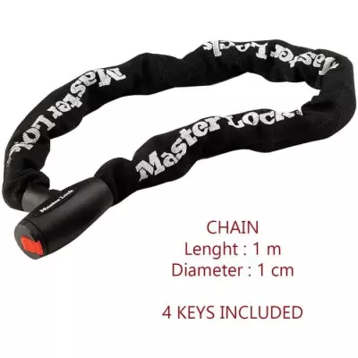 Antivol moto robuste - Chaîne en acier cémenté de 10 mm