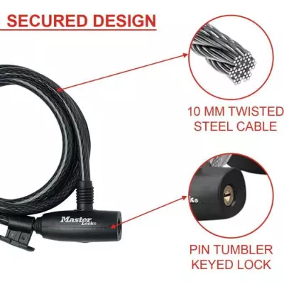 Antivol Câble Vélo Master Lock - Sécurisez votre vélo en extérieur !
