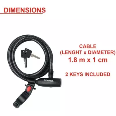Antivol Câble Vélo Master Lock - Sécurisez votre vélo en extérieur !