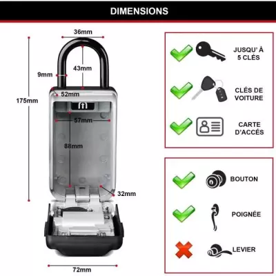 Armoire de sécurité Masterlock Boîte à clés 5424EURD Format M 