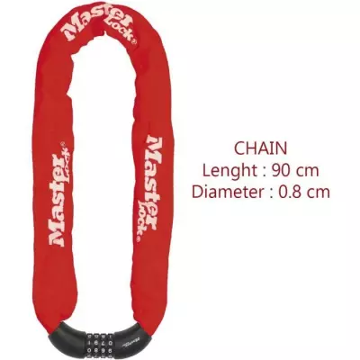 Chaîne Antivol Vélo Rouge 90 cm - Sécurité garantie!