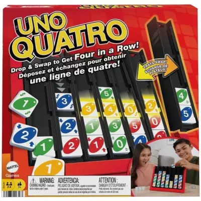 Jeu de société Mattel Games UNO-Quatro-Jeu pour soirée en famille - HPF82