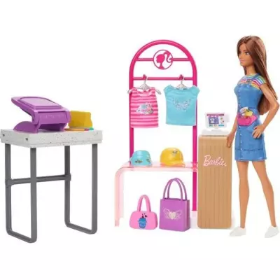 Barbie-Coffret Boutique Créations: poupée & accessoires de mode HKT78