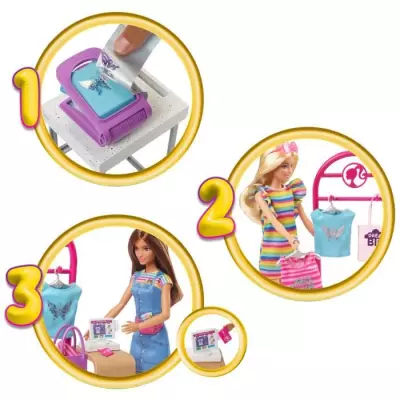 Barbie-Coffret Boutique Créations: poupée & accessoires de mode HKT78