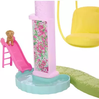 Barbie Maison de Rêve avec Piscine et Toboggan - Hauteur colis 22 cm