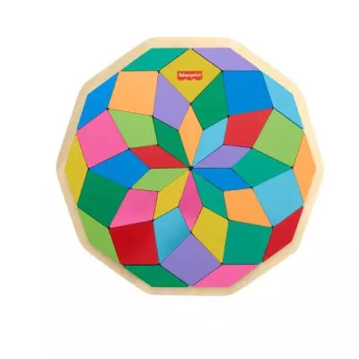 Puzzle Mandala en Bois Fisher-Price 40 pièces - Motif Géométrique