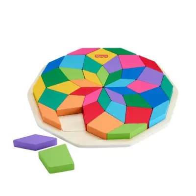 Puzzle Mandala en Bois Fisher-Price 40 pièces - Motif Géométrique