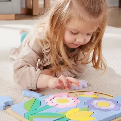 Fisher-Price – Puzzle Fleurs en Bois