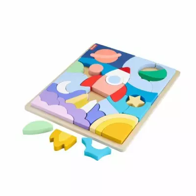 Puzzle en Bois Espace 42 pièces Fisher-Price - Amusez les petits!
