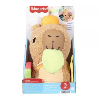 Peluche Fisher-Price Mon Capybara Câlins avec Anneau De Dentition Et Hochet Peluche Fisher-Price Mon Capybara Câlins avec Anneau De Dentition Et Hochet