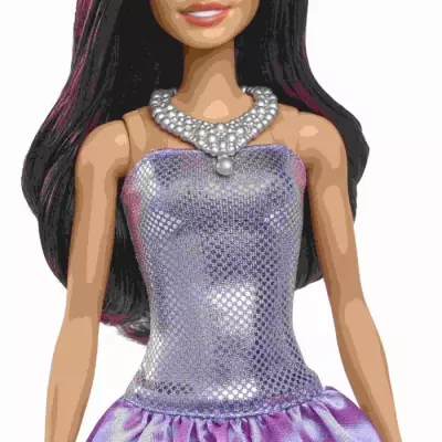 Poupée Barbie Fashionistas Brune en Robe Violette - 3 ans+ Poupée Barbie Fashionistas Brune en Robe Violette - 3 ans+