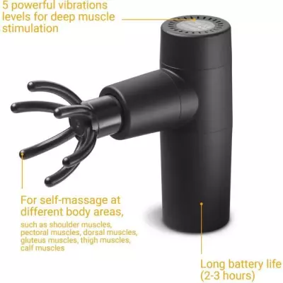 Pistolet de massage MEDISANA - Percussion 5 niveaux - Noir Pistolet de massage MEDISANA - Percussion 5 niveaux - Noir