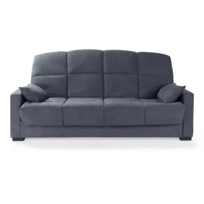 Canapé clic clac 3 places gris - Matelas 17 cm - MEGAN