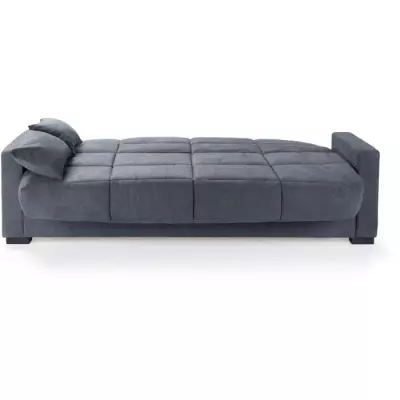 Canapé clic clac 3 places gris - Matelas 17 cm - MEGAN