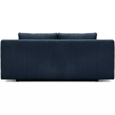 Banquette convertible 3 places MIKA en velours côtelé bleu foncé