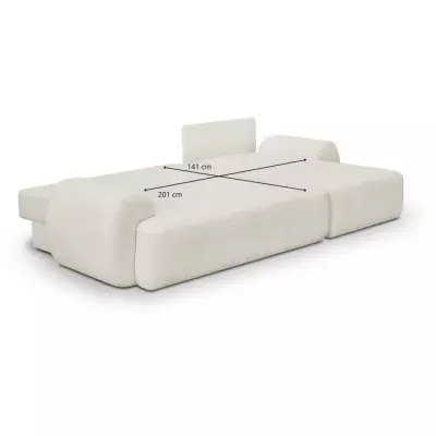 Canapé d'angle convertible MILO 4/5 places - Beige clair - Eco-friendly