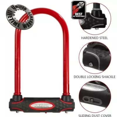 Antivol Vélo U Rouge Master Lock - Support Universel