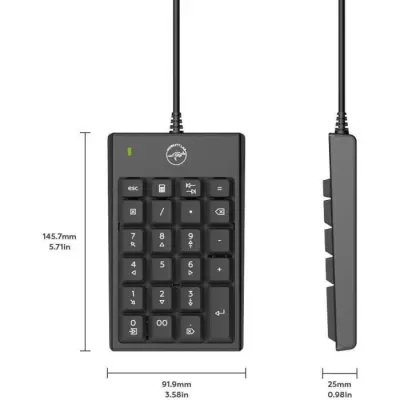 Pavé numérique USB noir compact pour netbook