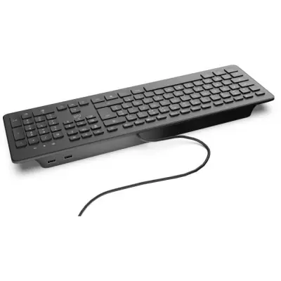Clavier PC Business Filaire avec 2 hub USB intégré - Noir