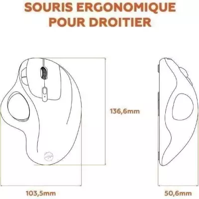 Souris sans fil - MOBILITY LAB - Trackball - Noir - Compact et Ergonomique