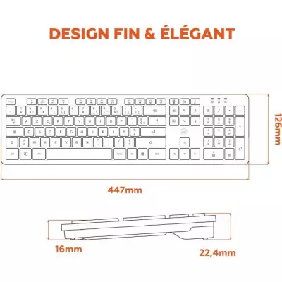 Clavier sans fil MOBILITY LAB Premium AZERTY Noir - Compact et Élégant