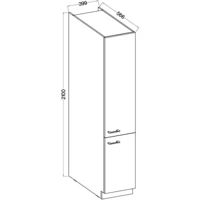 Colonne MODENA 2 portes 40 cm Chêne artisan / Noir mat