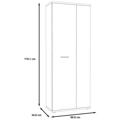 Armoire à chaussures MISCA - Style contemporain effet béton et blanc