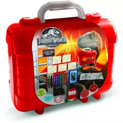 Ensemble de voyage - MULTIPRINT - 42975 - 5 tampons Jurassic World, 10 crayons