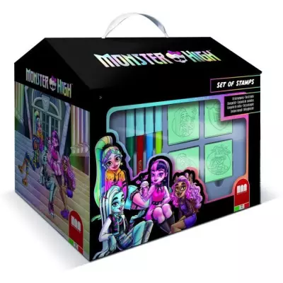 Maison de coloriage Monster High avec 7 tampons - JEU DE TAMPON