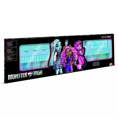 Coffret coloriage Monster High - 60 feutres & 4 tampons