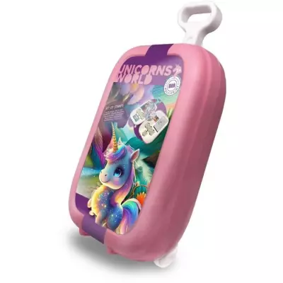 Trolley MULTIPRINT Licornes avec tampons et crayons