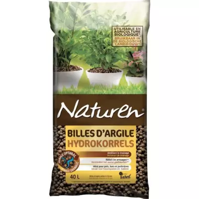 NATUREN Billes d'Argile - 40L: Argile de Qualité Supérieure