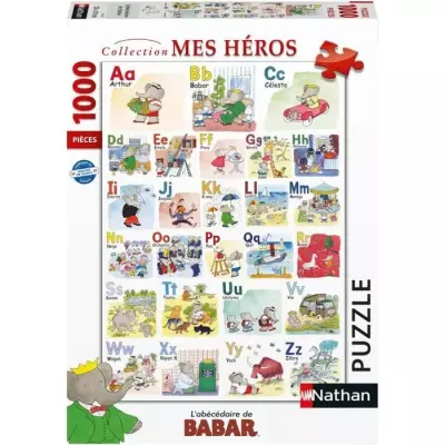 Puzzle 1000 pièces L'abécédaire de Babar - Collection Mes Héros