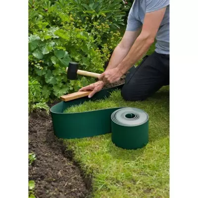 Bordure de jardin en polypropylène NATURE - Ep. 3 mm - H 15 cm x 10 m - Vert