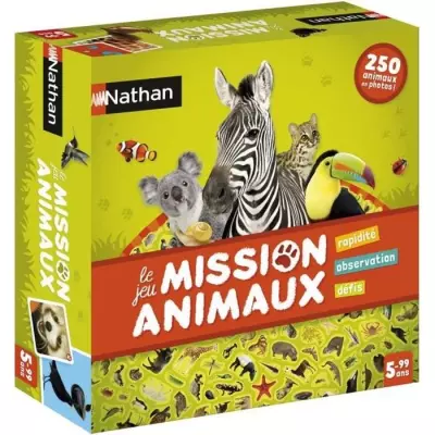 Jeu de Société Nathan - Mission Animaux - Observation et Rapidité