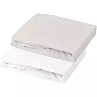 Lot de 2 Draps housse DOMIVA Jersey 70x140 cm Blanc/perle