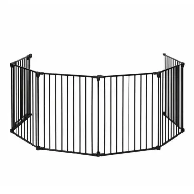 Barriere pare-feu 6 pans 360 cm - Noir pour cheminée ou poêle - NORDLINGER PRO