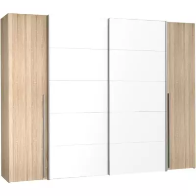 Armoire NARAGO - Chêne Sonoma et blanc mat - L270 x P61 x H210 cm