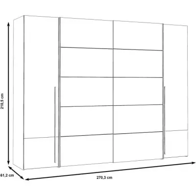 Armoire NARAGO - Chêne Sonoma et blanc mat - L270 x P61 x H210 cm