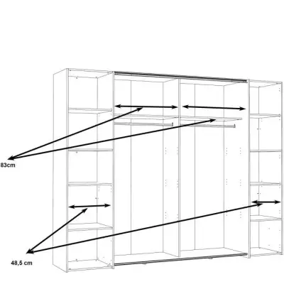 Armoire NARAGO - Chêne Sonoma et blanc mat - L270 x P61 x H210 cm
