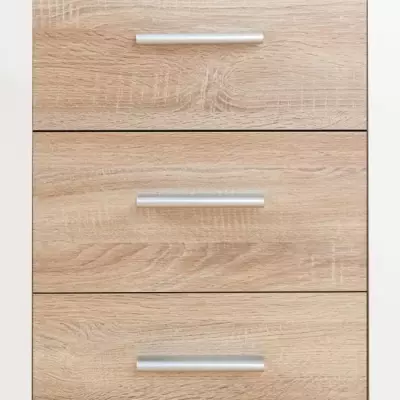 Buffet Pilvi blanc/chêne Sonoma - 2 portes/4 tiroirs - FSC® 100% - L122,6cm